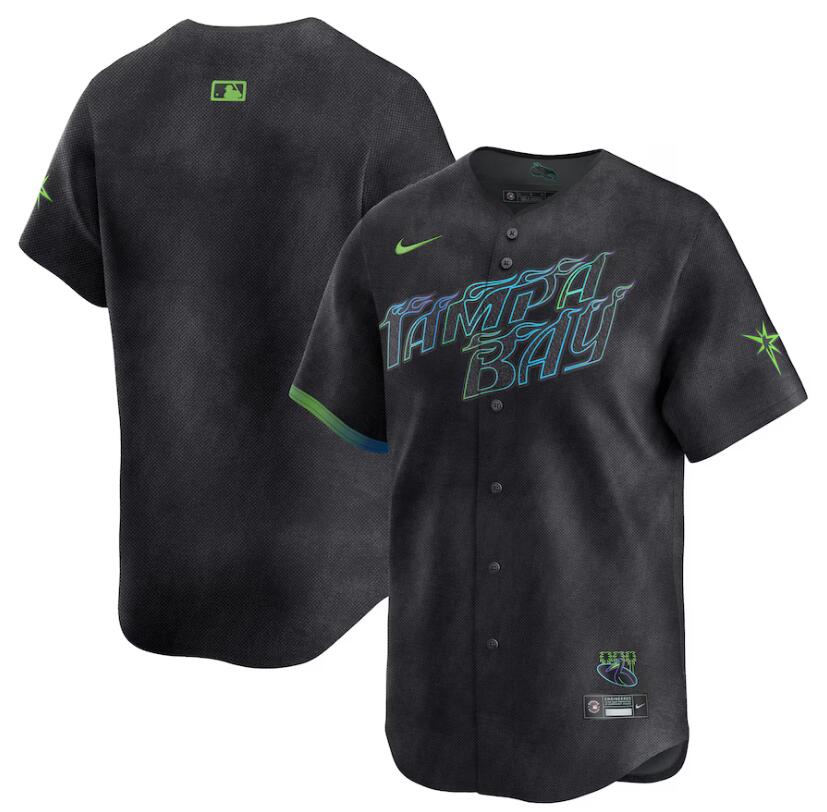 Men Tampa Bay Rays Custom Nike MLB Limited City Connect Black 2024 Jersey->customized mlb jersey->Custom Jersey
